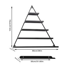 Black 5 Tiers Wall-Mount Metal Nail Polish Display Racks Floating Perfume Racks