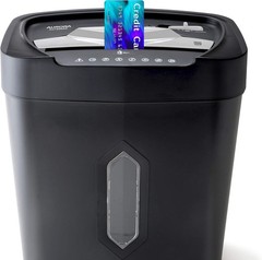 12-Sheet Crosscut Shredder Anti-Jam 5.2Gal Wastebasket Credit Card Office