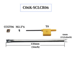 SOLID CARBIDE C06K-SCLCR06 INDEXABLE LATHE BORING BAR 6 MM SHANK