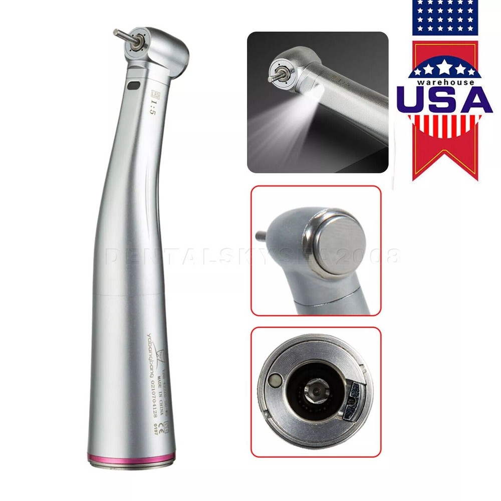 Dental 1:5 Increasing LED Fiber Optic Contra Angle Red Ring For NSK Ti Max Z95L
