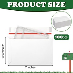 100 Pack 7″x4.35″ Trading Card Shipping Envelopes, Self-Adhesive for Sports Card