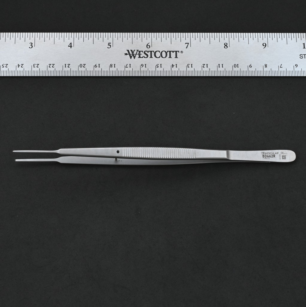 Aesculap BD662R Gerald Tissue Forceps Delicate 1×2 Teeth Straight 6 7/8 in