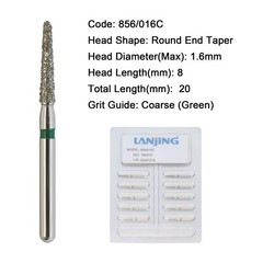Dental Burs Diamond FG Round End Taper Cylinder High Speed Friction Grip 850 856
