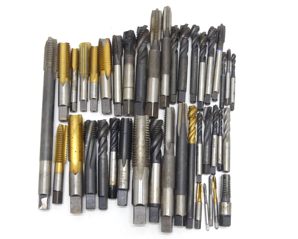(41 pcs) Misc. Lot of Spiral Flute Taps, Various Sizes