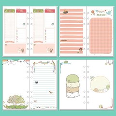 A5/A6 Cartoon Colourful Planner Diary Insert Refill Schedule Organiser Note Memo