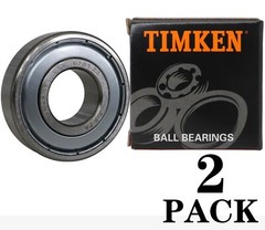 (2 PACK) USA TIMKEN 6203-2Z 17X40X12MM Double Metal Seal Ball Bearings