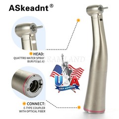 LED Dental Electric Handpiece 1:5 Contra Angle Fiber Optic High Speed