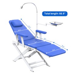 5 Types Portable Dental Folding Chair Package LED Light+Air Turbine Unit 4 Holes