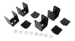 4PACK 8×8 Post Base Bracket for Pergola, Black Powder Coated Steel with Standoff