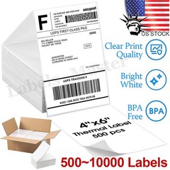 4×6 Fanfold Direct Thermal Shipping Labels for Zebra & Rollo Printers and More