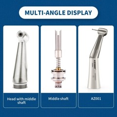 AZDENT Dental Handpiece Slow Low Speed Contra Angle Straight Air Motor 2/4Hole