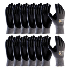 MaxiFlex 34-874 Ultimate Gloves Black Nylon/Nitrile – Pack of 12 Medium Work