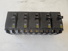 Lot of 5 SQUARE D QO230VH 2P 30A 240V 22K plug in circuit breaker