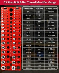 55 Nut and Bolt Thread Checker Thread Checker Standard and Metric