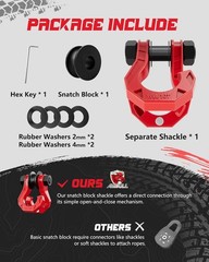 3/4″ Easy Open D Ring Shackle with Snatch Block for Off-Road Recovery