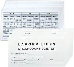 12 Pack Checkbook Register, Check Registers for Personal Checkbook, 6″ × 3″, Bla