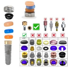 US Overdenture Locator Abutment Removable Male Cap Inserts Standard/Extended Set