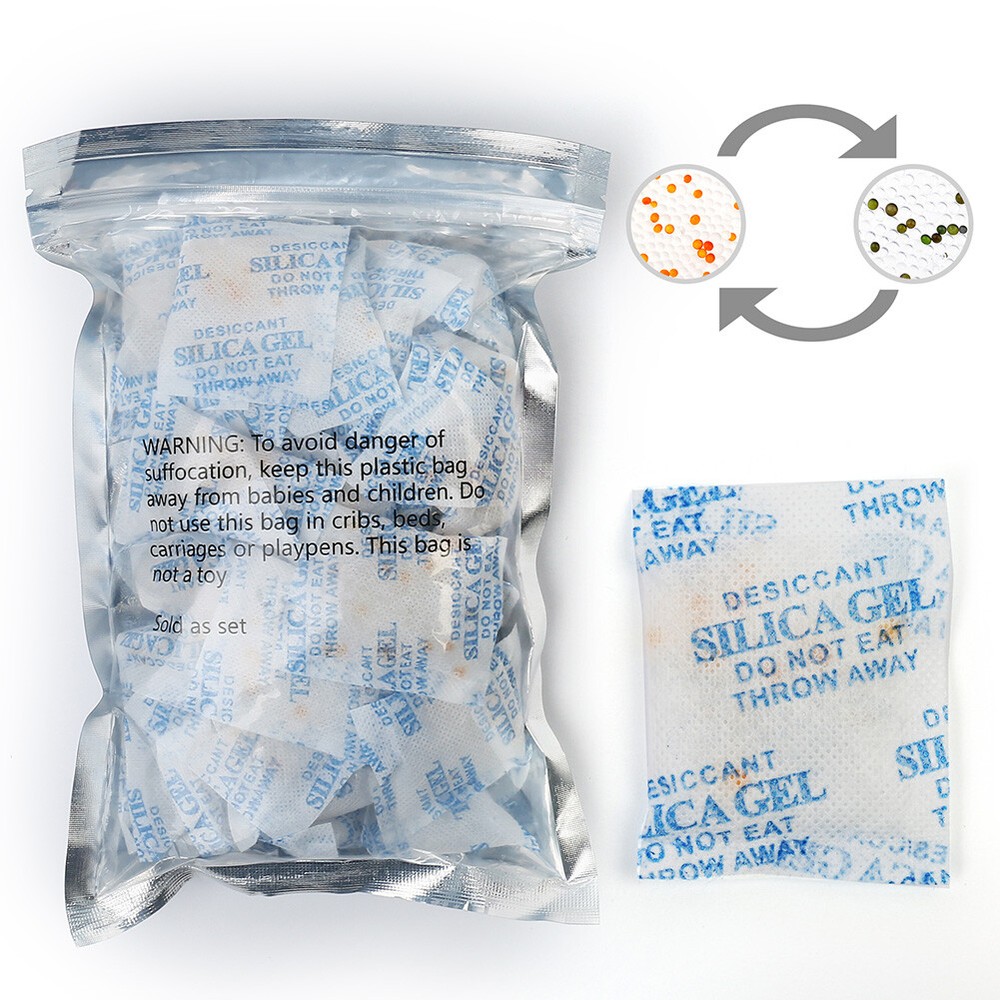 60 Packets 5g 5 Grams Silica Gel Desiccant Pack Moisture Absorber Reusable Lot