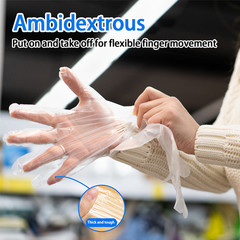 400Pcs(2Box) Disposable TPE Gloves Clear BPA Free Save More for Kitchen Cooking