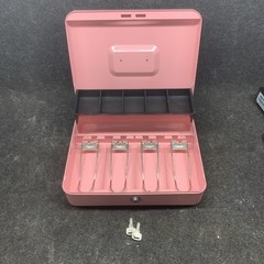 Pink Cash Drawer Safe with 2 keys