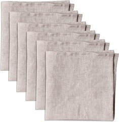 100% Pure Linen Dinner Cloth Napkins 15 x 15 Inch Natural – Set of 6 Pack Europe