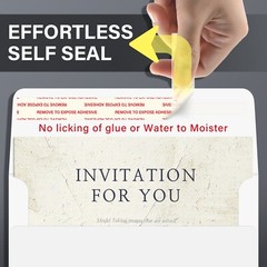 150 Printable White Invitation Envelopes A4 Self Seal 4.25×6.25 for Wedding Card