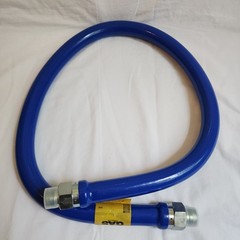 Flexible 3/4″ X 52″ Gas Hose for Commercial Kitchen Equipment Quick Connect Blue