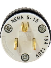 4 Pack 15A 125V NEMA 5-15P STRAIGHT BLADE PLUG Industrial Grade