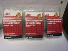 3 yes 3 Interchangeable Ace 20 Amp Double Pole Circuit Breaker 3108883 FREE SHIP
