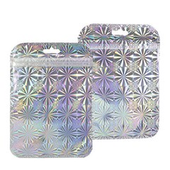 100x Clear & Silver Mylar Holographic Zip Bags 4x6in (Free 2-Day Shipping)
