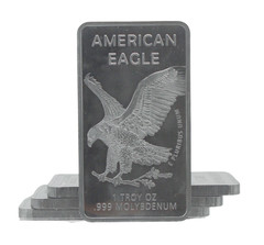 Molybdenum Metal Bar W/Coa – 1 Troy Ounce Molybdenum Metal .999 Pure Bullion Bar