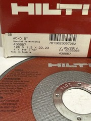 New Qty (25) AC-D Hilti 5” X .045” X 7/8” Cutting Discs, Type 1, 436657