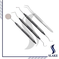 Basic Dental Set Mirror Explorer College Plier Lucas Set Dental Instrument Black