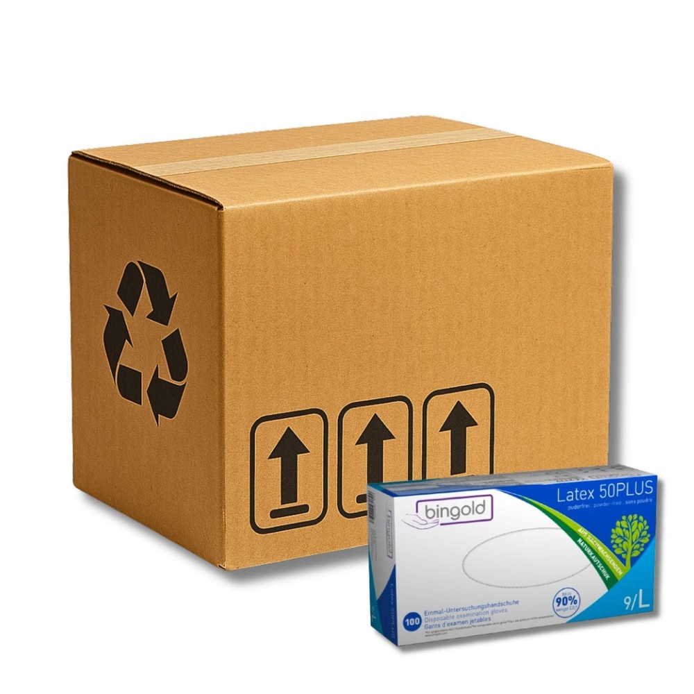 Bingold Disposable Gloves Latex 50PLUS, Natural L Cardboard Cleaning Gloves Gloves