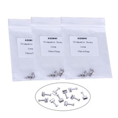 5x Dental Orthodontic Crimpable Hook Long type Elastic Lined 10 pcs/pack AZDENT