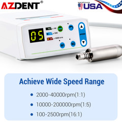 AZDENT Dental Brushless Electric LED Micro Motor Internal Spray 3.4Ncm E-type US
