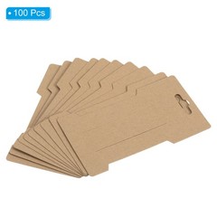 100Pcs Hair Clip Display Cards Paper Cardboard Hair Bow Holder Brown