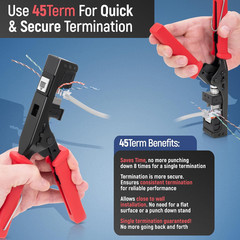 Everest 45Term – 45° Angled Speed Termination Keystone Tool Set – with 20-Pack o