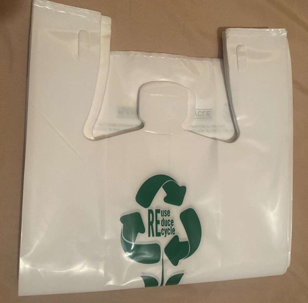 Extra Heavy Duty 1/6 21 x 6.5 x 11.5 4.0 mil T-Shirt Plastic Grocery Bags
