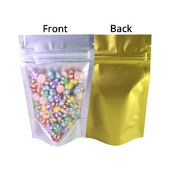 Assorted Sizes Matte Clear Front Color Back Foil Mylar Stand up Zip Lock Bag M21