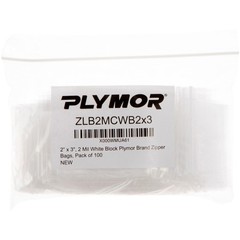 Plymor 2″ x 3″, 2 Mil with White-Block Zipper Reclosable Plastic Bags