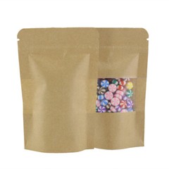 Brown Kraft Stand Up Zip Seal Resealable Bags w/ Clear Window Variety QTY Sizes