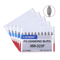 50pcs AZDENT Dental FG Diamond Burs Football #368-023F Fine Red High Speed