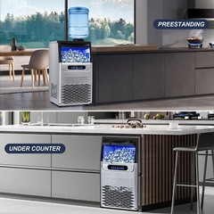 Commercial Ice Maker 150lbs Stainless Steel Built-in Cube Machine Bar Restaurant