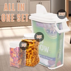 Buddeez Pet Food Storage Solution Set Of 3 – 32Qt 4Qt 2Qt Bpa-Free Containers