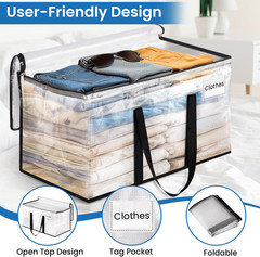 Clear Moving Bags Heavy Duty Extra Large, Moving Supplies with Reinforced Handle