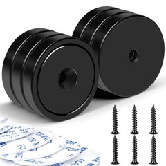 Magnets with Holes, 110 lb+ Waterproof Strong Neodymium Cup Disc Magnets with…