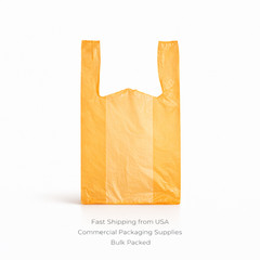 1/6 Large Orange T-Shirt GRocery Shopping Carryout Bags 21×6.5×11.5 0.51 Mil