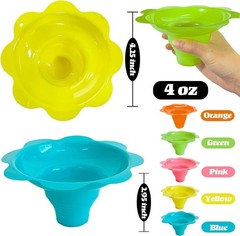 100 PCS Snow Cone Cups Flower Shaped Shaved Ice Cups4 OZ Plastic Snow Cone Bowls