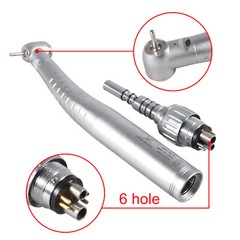 Dental Fiber Optic LED Turbine Handpiece Standard Head / Quick Coupler 6Holes Y6
